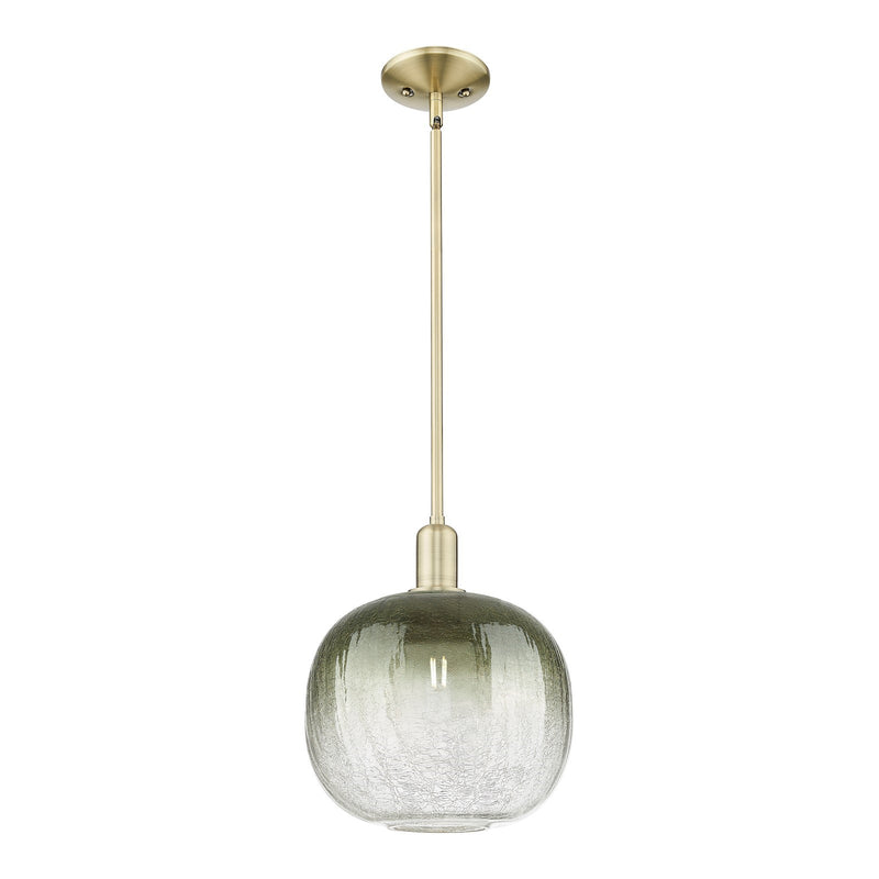 Innovations Brookhaven Sphere 10.5in 1-Light Mini Pendant | Industrial Antique Brass and Slate Glass | Kitchen Island & Dining | Model 716-1S-AB-G481-10SL