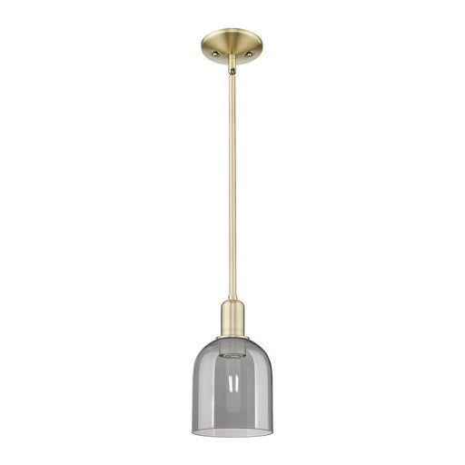 Innovations Bella 6in 1-Light Mini Pendant | Industrial Antique Brass Steel and Light Smoke Glass | Kitchen Island & Dining | Model 716-1S-AB-G558-6SM