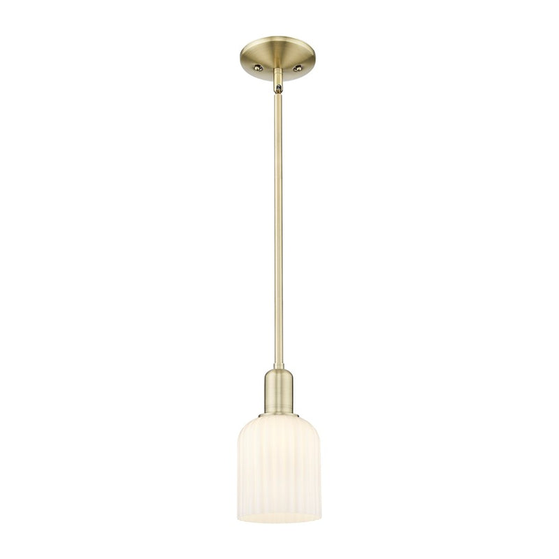 Innovations Bridal Veil 1Lt 5" Stem Mini Pendant, AB/GW - 716-1S-AB-G559-5GWH
