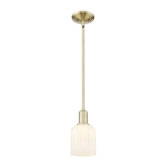 Innovations Bridal Veil 1Lt 5" Stem Mini Pendant, AB/GW - 716-1S-AB-G559-5GWH