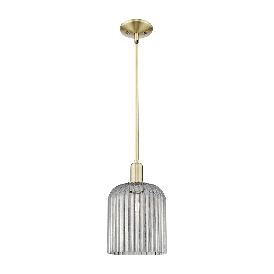 Innovations Bridal Veil 1Lt 8" Stem Mini Pendant, AB/Smoke - 716-1S-AB-G559-8SM