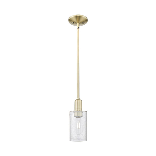 Innovations Clymer 4in 1-Light Mini Pendant | Industrial Antique Brass Steel and Seedy Glass | Kitchen Island & Dining Room | 3.88 | Model 716-1S-AB-G804