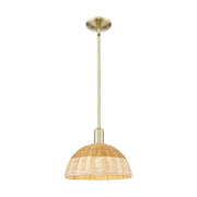 Innovations NB Dome 1Lt Stem Mini Pendant/12" AB/NF - 716-1S-AB-NBD2-12-NAT