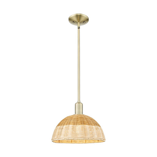 Innovations NB Dome 1Lt Stem Mini Pendant/12" AB/NF - 716-1S-AB-NBD2-12-NAT