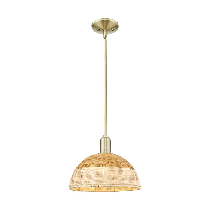 Innovations NB Dome 1Lt Stem Mini Pendant/12" AB/NF - 716-1S-AB-NBD2-12-NAT