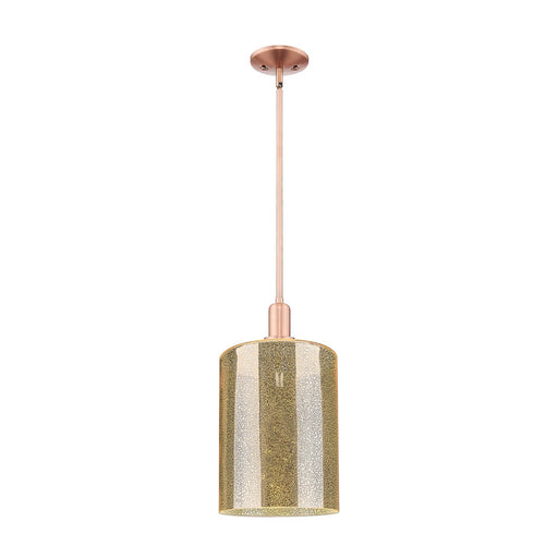 Innovations Cobbleskill 9in 1-Light Mini Pendant | Industrial Antique Copper Steel and Mercury Glass | Kitchen Island & Dining | Model 716-1S-AC-G116-L
