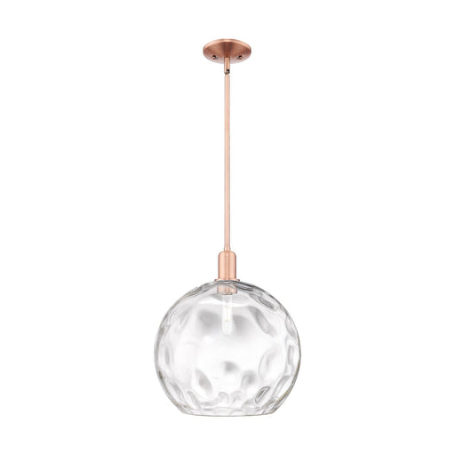 Innovations Athens Water Glass 13in 1-Light Mini Pendant | Industrial Antique Copper and Clear Glass | Kitchen Island & Dining | Model 716-1S-AC-G1215-14