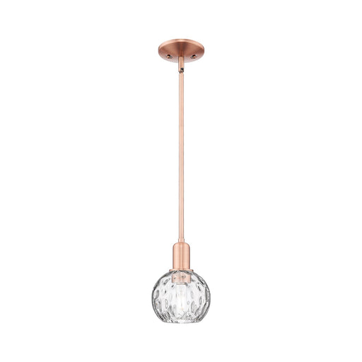 Innovations Athens Water Glass 6in 1-Light Mini Pendant | Industrial Antique Copper Steel and Clear Water Glass | Kitchen Island | Model 716-1S-AC-G1215-6