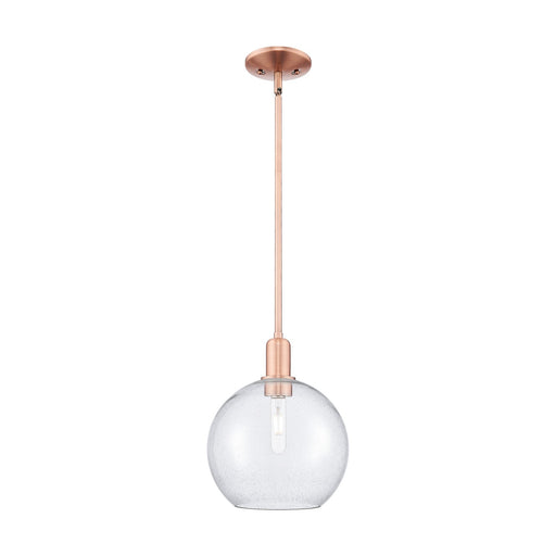Innovations Athens 10in 1-Light Mini Pendant | Industrial Antique Copper Steel and Seedy Glass | Kitchen Island & Dining Room | Model 716-1S-AC-G124-10