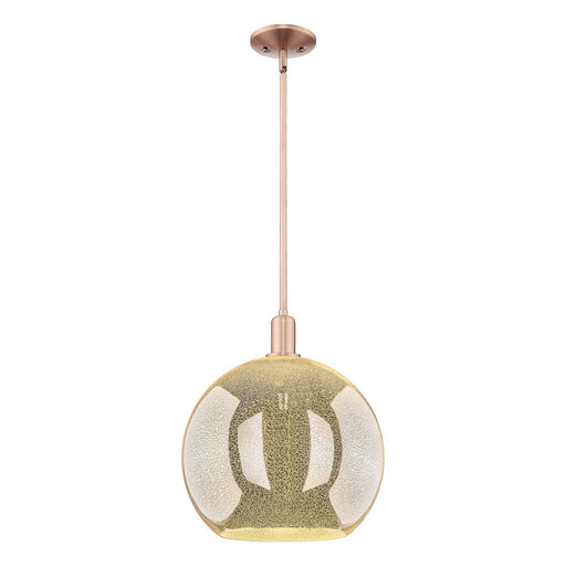 Innovations Athens 14in 1-Light Mini Pendant | Industrial Antique Copper Steel and Mercury Glass | Kitchen Island & Dining Room | Model 716-1S-AC-G128-14
