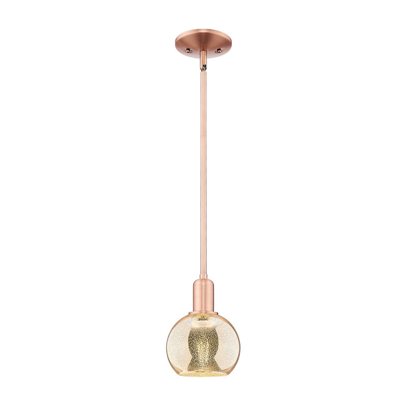 Innovations Athens 6in 1-Light Mini Pendant | Industrial Antique Copper Steel and Mercury Glass | Kitchen Island & Breakfast Nook | Model 716-1S-AC-G128-6