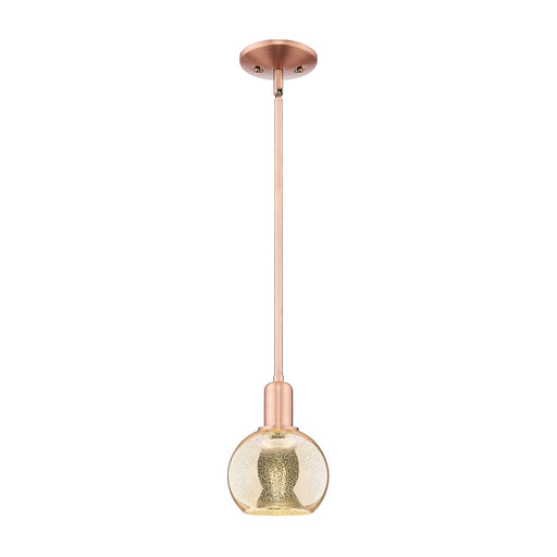 Innovations Athens 6in 1-Light Mini Pendant | Industrial Antique Copper Steel and Mercury Glass | Kitchen Island & Breakfast Nook | Model 716-1S-AC-G128-6