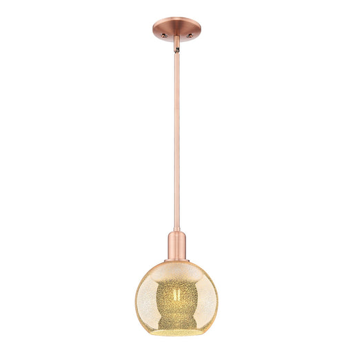 Innovations Athens 8in 1-Light Mini Pendant | Industrial Antique Copper and Mercury Glass | Kitchen Island & Dining Room | 8 x 8 | Model 716-1S-AC-G128-8