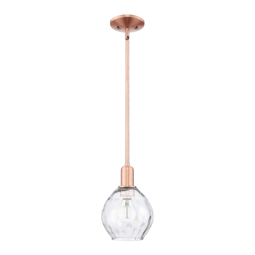 Innovations Waverly 6in 1-Light Mini Pendant | Industrial Antique Copper and Clear Glass | Kitchen Island | 6 x 6 x 9 in | Model 716-1S-AC-G362