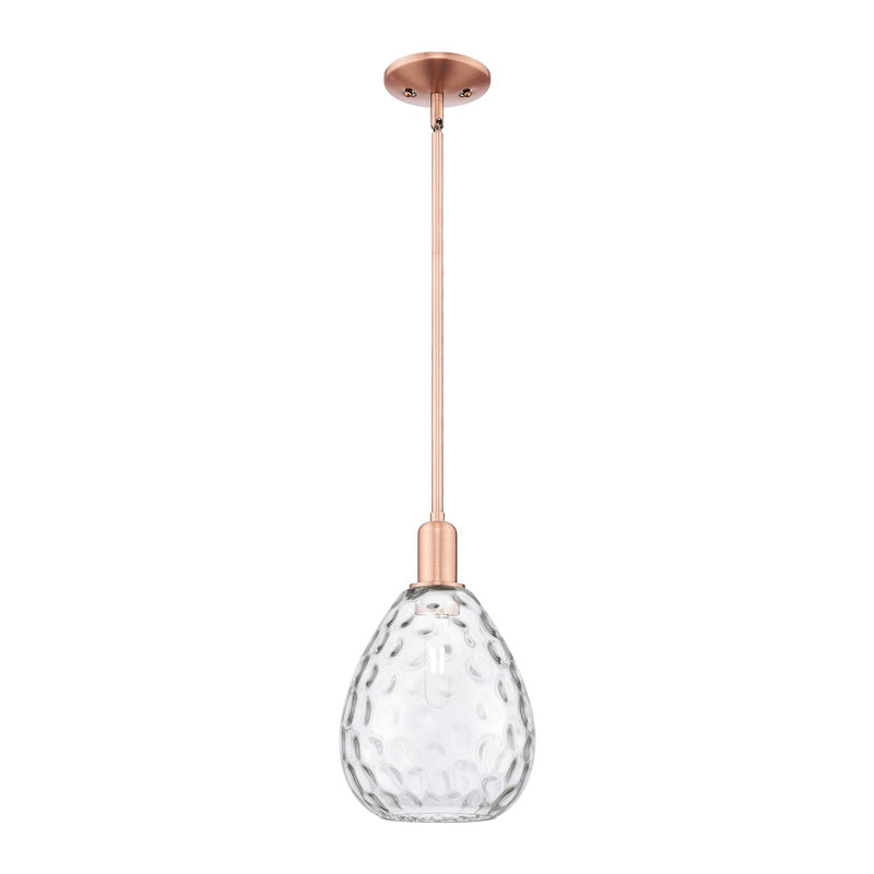 Innovations Waverly 8in 1-Light Mini Pendant | Industrial Antique Copper Steel and Clear Glass | Kitchen Island & Dining Room | 8 x | Model 716-1S-AC-G372