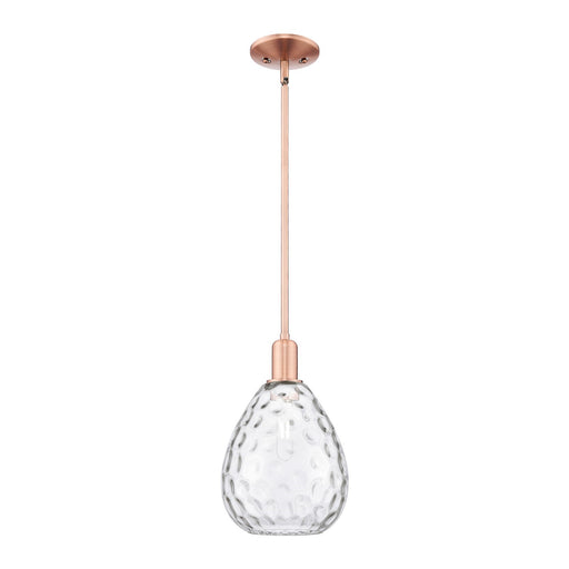 Innovations Waverly 8in 1-Light Mini Pendant | Industrial Antique Copper Steel and Clear Glass | Kitchen Island & Dining Room | 8 x | Model 716-1S-AC-G372