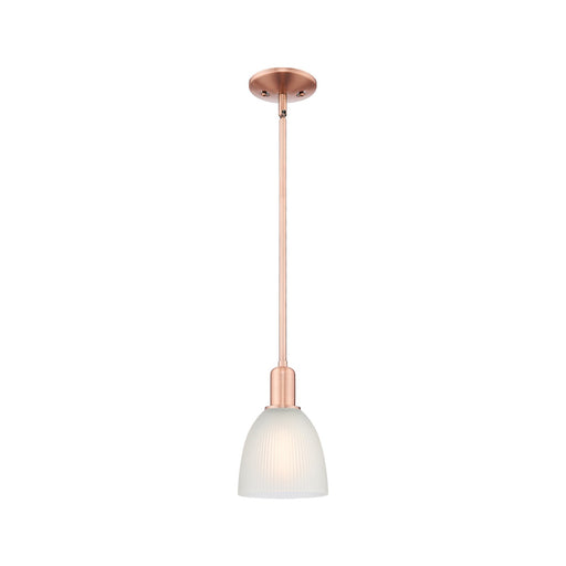 Innovations Castile 6in 1-Light Mini Pendant | Industrial Antique Copper Steel and White Glass | Kitchen Island & Dining Room | 6 x | Model 716-1S-AC-G381