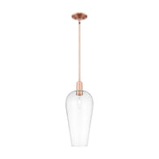 Innovations Chelsea 1Lt 8" Stem Mini Pendant, Copper/Clear - 716-1S-AC-G456-8CL