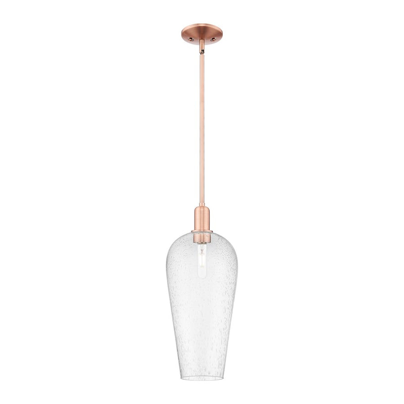 Innovations Chelsea 1Lt 8" Stem Mini Pendant, Copper/Seedy - 716-1S-AC-G456-8SDY