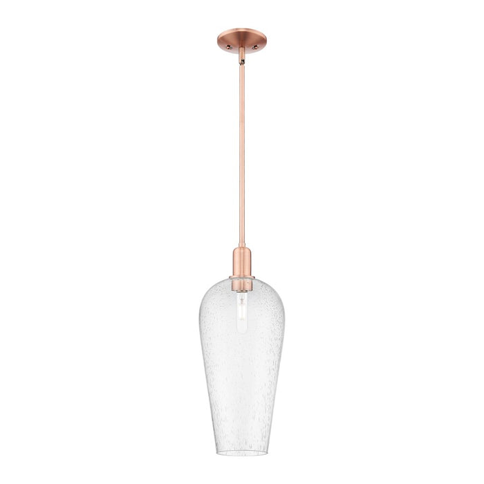 Innovations Chelsea 1Lt 8" Stem Mini Pendant, Copper/Seedy - 716-1S-AC-G456-8SDY
