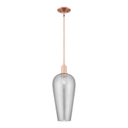 Innovations Chelsea 1Lt 8" Stem Mini Pendant, Copper/Smoke - 716-1S-AC-G456-8SM