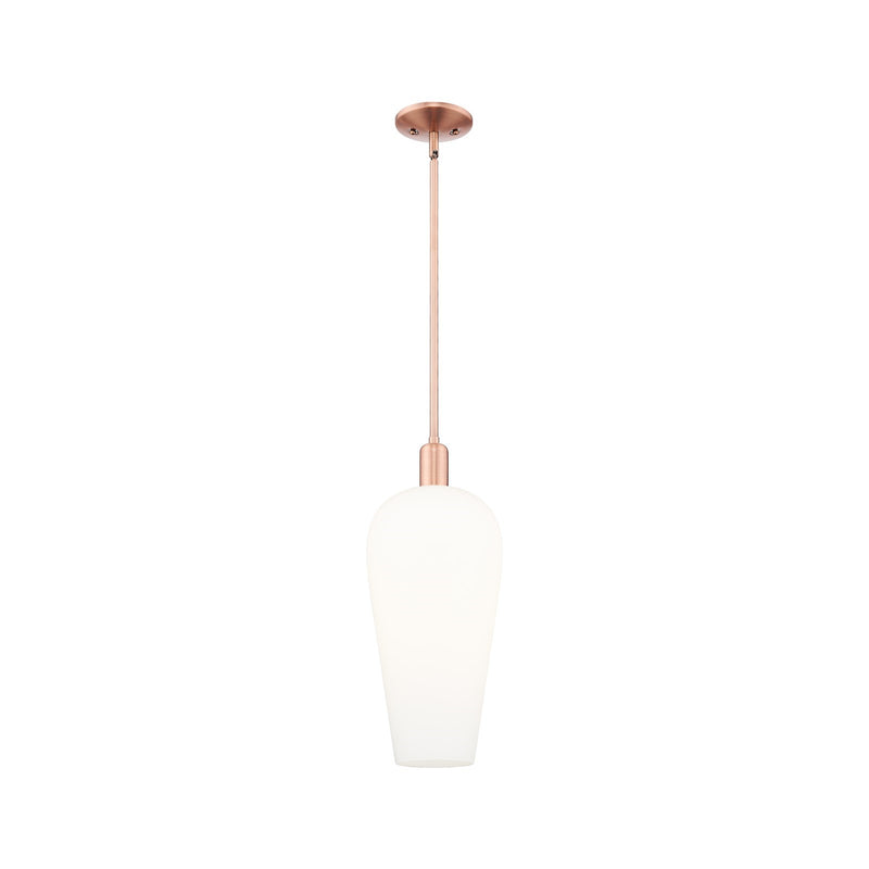 Innovations Chelsea 8in 1-Light Mini Pendant | Industrial Antique Copper and White Glass | Kitchen Island & Dining Room | 8 x 8 | Model 716-1S-AC-G456-8WH