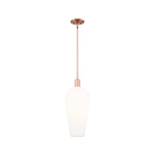Innovations Chelsea 8in 1-Light Mini Pendant | Industrial Antique Copper and White Glass | Kitchen Island & Dining Room | 8 x 8 | Model 716-1S-AC-G456-8WH
