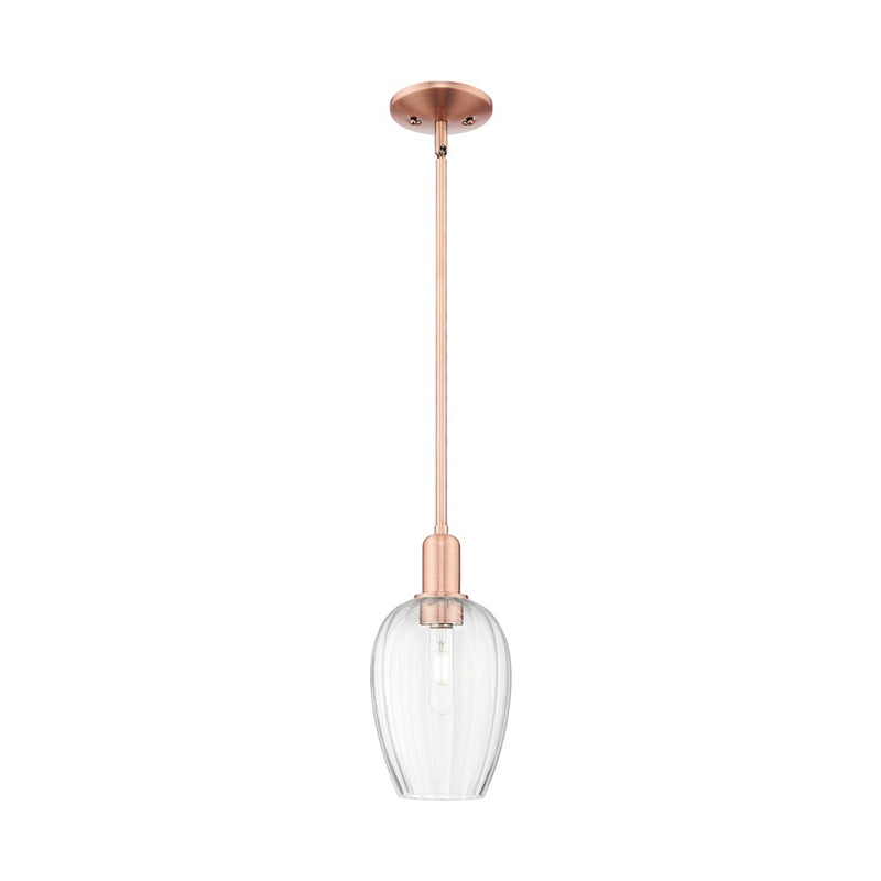 Innovations Preston 1Lt 6" Flute Stem Mini Pendant, CP/CL - 716-1S-AC-G457-6CL