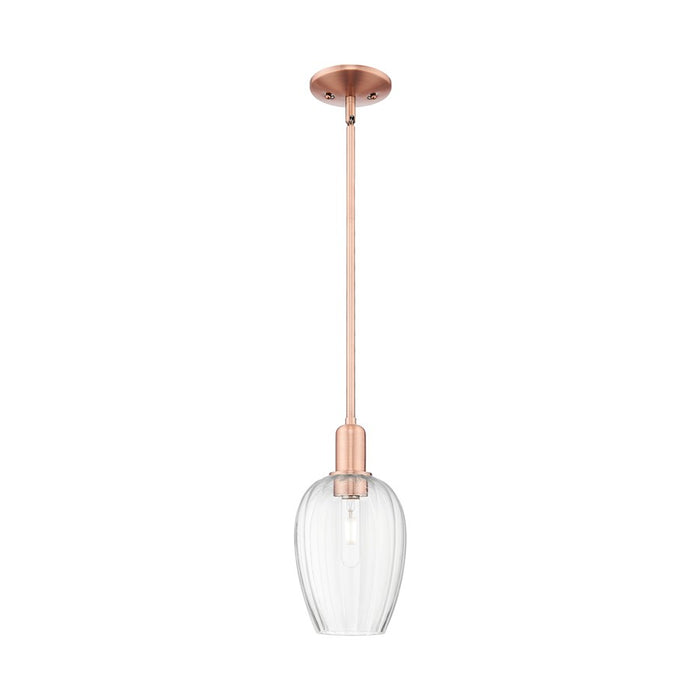 Innovations Preston 1Lt 6" Flute Stem Mini Pendant, CP/CL - 716-1S-AC-G457-6CL