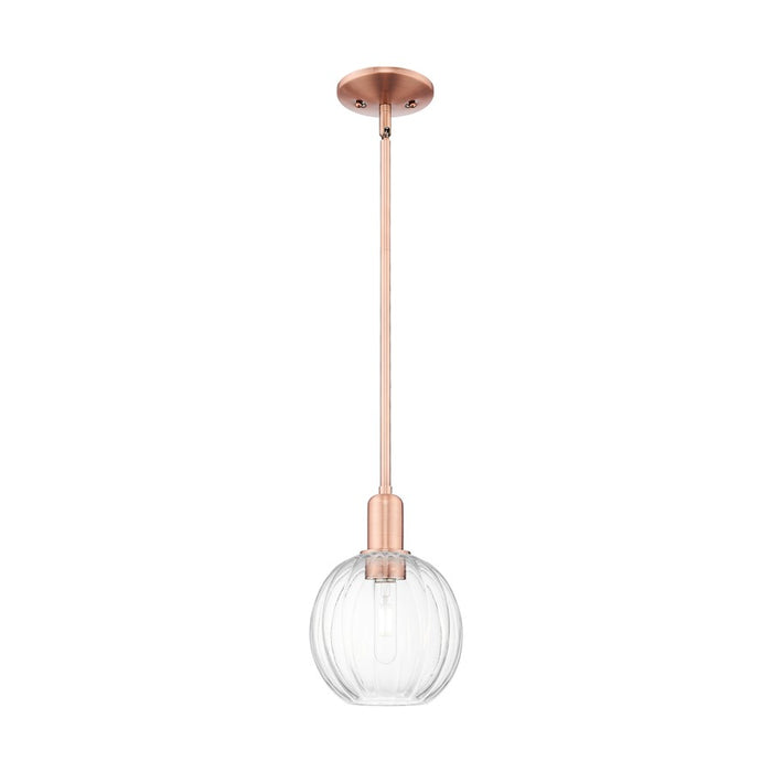 Innovations Preston 1Lt 7" Globe Stem Mini Pendant, CP/CL - 716-1S-AC-G458-7CL