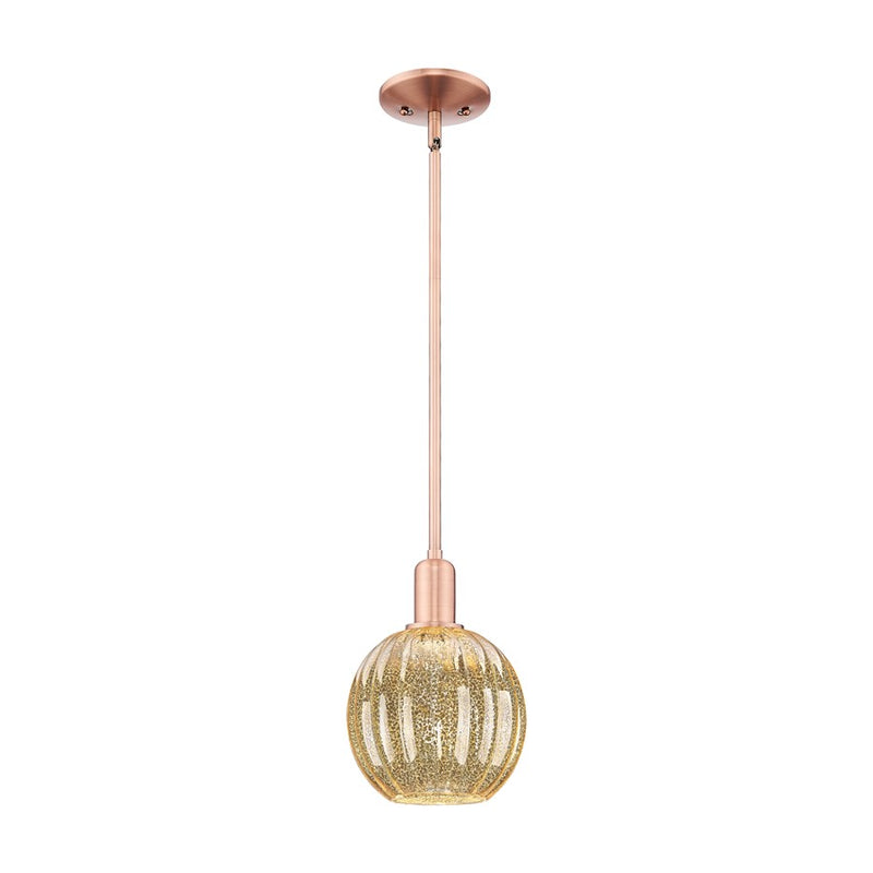 Innovations Preston 1Lt 7" Globe Stem Mini Pendant, CP/MC - 716-1S-AC-G458-7ME