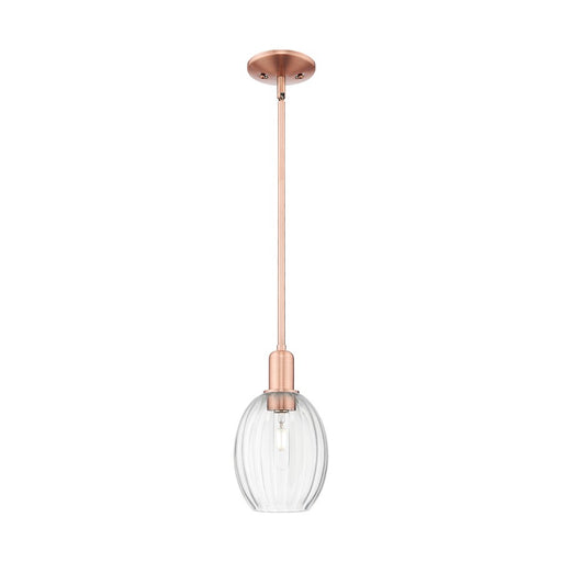 Innovations Preston 1Lt 6" Bell Stem Mini Pendant, CP/Clear - 716-1S-AC-G459-6CL
