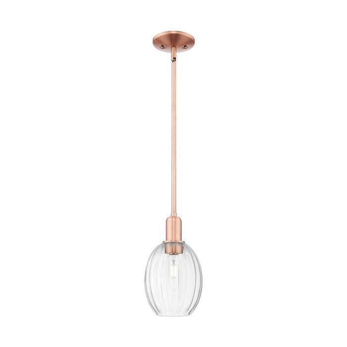 Innovations Preston 1Lt 6" Bell Stem Mini Pendant, CP/Clear - 716-1S-AC-G459-6CL