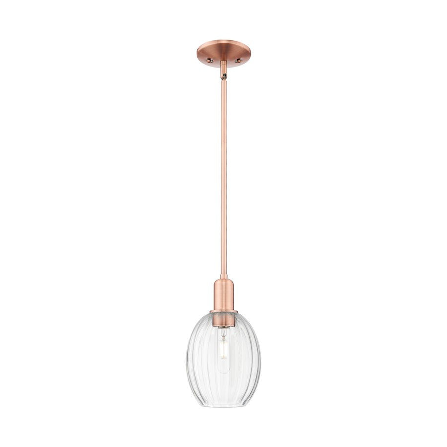 Innovations Preston 1Lt 6" Bell Stem Mini Pendant, CP/Clear - 716-1S-AC-G459-6CL
