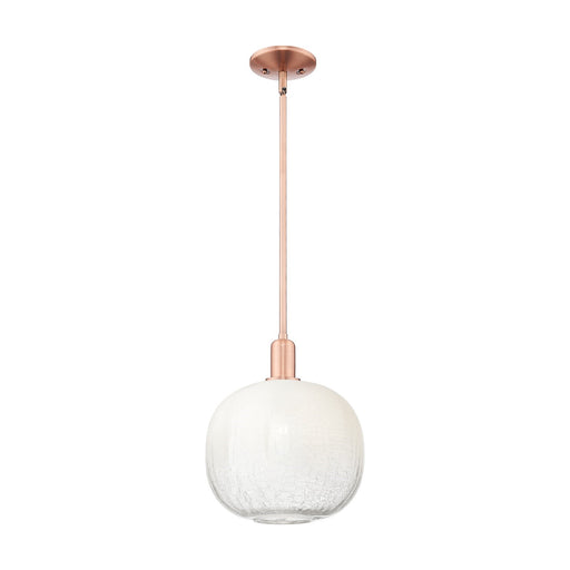 Innovations Brookhaven Sphere 10.5in 1-Light Mini Pendant | Industrial Antique Copper Steel and Opal Glass | Kitchen Island & | Model 716-1S-AC-G481-10OP
