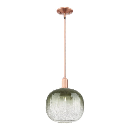 Innovations Brookhaven Sphere 10.5in 1-Light Mini Pendant | Industrial Antique Copper and Slate Glass | Kitchen Island & | Model 716-1S-AC-G481-10SL