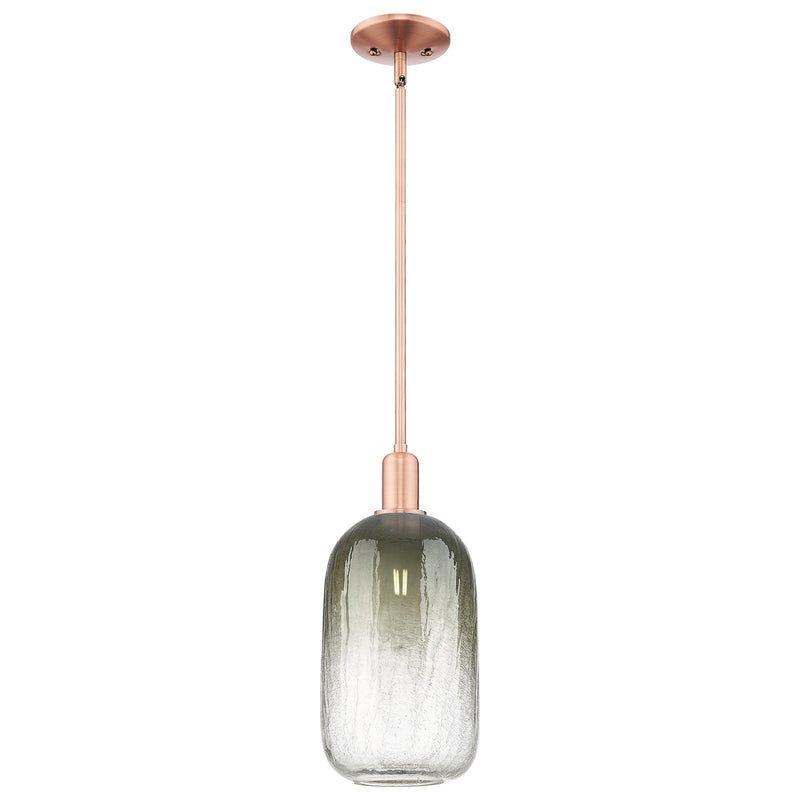 Innovations Brookhaven Cloche 7in 1-Light Mini Pendant | Industrial Antique Copper Steel and Slate Glass | Kitchen Island | 7 x | Model 716-1S-AC-G482-7SL