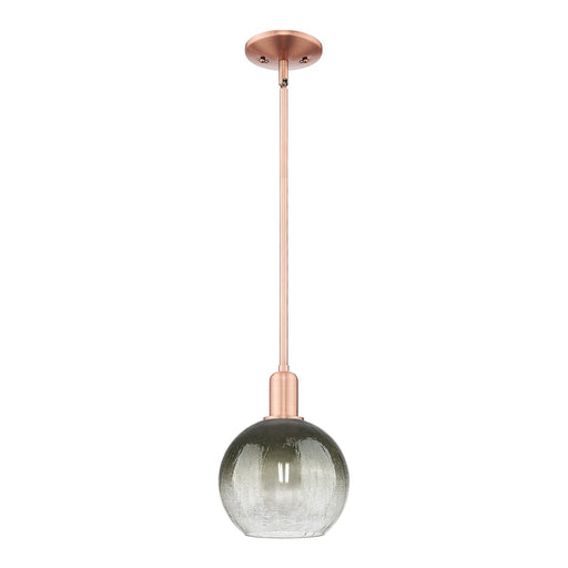 Innovations Brookhaven Globe 8in 1-Light Mini Pendant | Industrial Antique Copper Steel and Slate Glass | Kitchen Island & | Model 716-1S-AC-G483-8SL