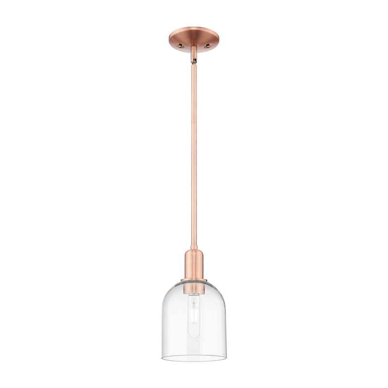Innovations Bella 6in 1-Light Mini Pendant | Industrial Antique Copper Steel and Clear Glass | Kitchen Island & Dining Room | Model 716-1S-AC-G558-6CL