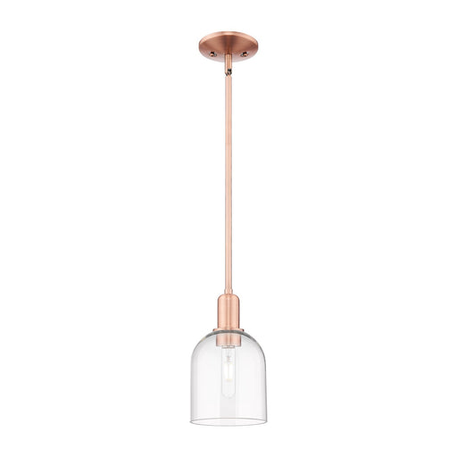 Innovations Bella 6in 1-Light Mini Pendant | Industrial Antique Copper Steel and Clear Glass | Kitchen Island & Dining Room | Model 716-1S-AC-G558-6CL