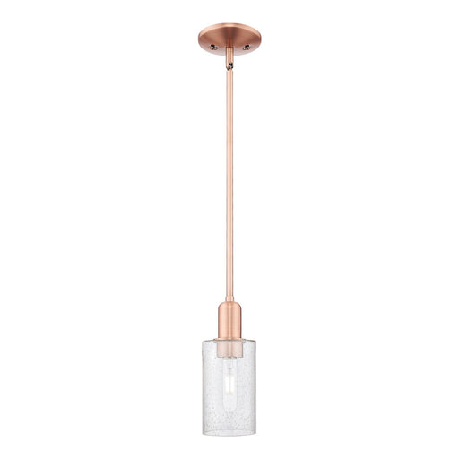 Innovations Clymer 4in 1-Light Mini Pendant | Industrial Antique Copper Steel and Seedy Glass | Kitchen Island & Breakfast Nook | Model 716-1S-AC-G804
