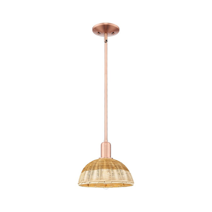 Innovations NB Dome 1Lt 9" Stem Mini Pendant, Copper/Nat - 716-1S-AC-NBD2-9-NAT