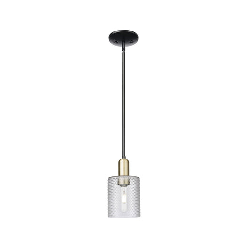 Innovations Cobbleskill 5in 1-Light Mini Pendant | Industrial Black Antique Brass Steel and Clear Glass | Kitchen Island & Dining | Model 716-1S-BAB-G112