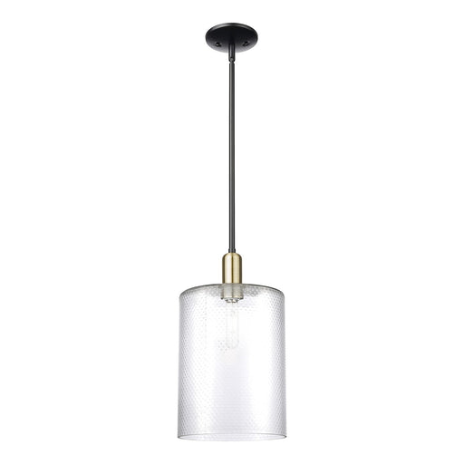 Innovations Cobbleskill 9in 1-Light Mini Pendant | Industrial Black Antique Brass and Clear Glass | Kitchen Island & Dining Room | Model 716-1S-BAB-G112-L