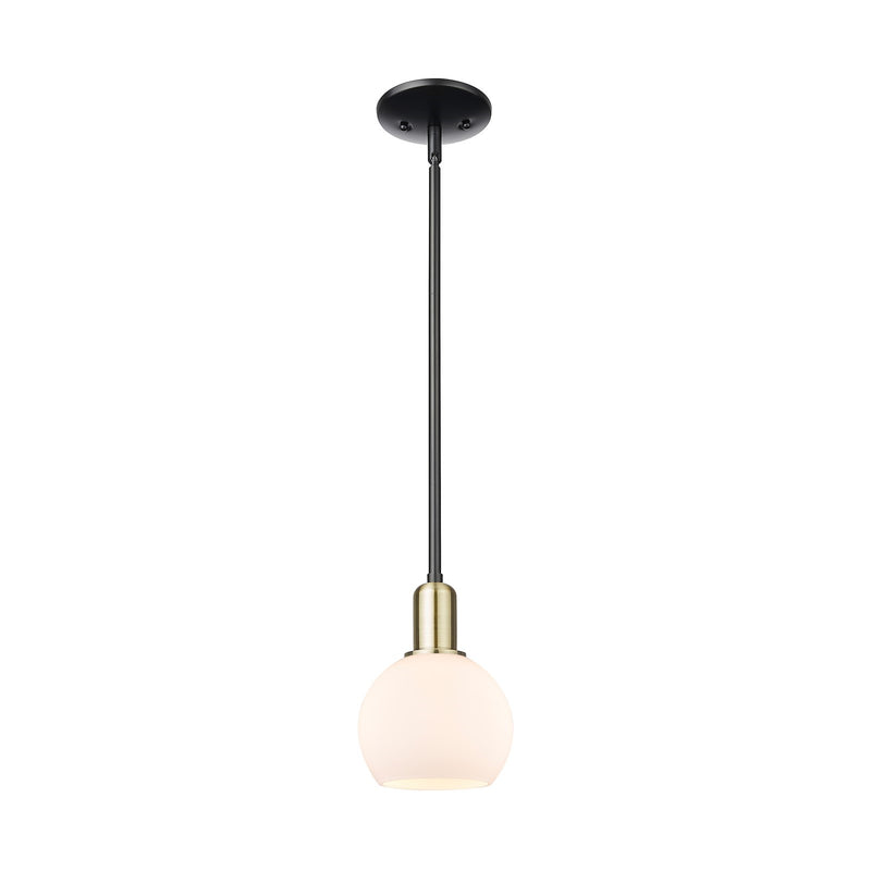 Innovations Athens 6in 1-Light Mini Pendant | Industrial Black Antique Brass and Matte White Glass | Kitchen Island | 5.88 x | Model 716-1S-BAB-G121-6