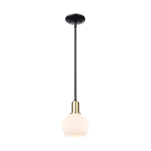 Innovations Athens 6in 1-Light Mini Pendant | Industrial Black Antique Brass and Matte White Glass | Kitchen Island | 5.88 x | Model 716-1S-BAB-G121-6