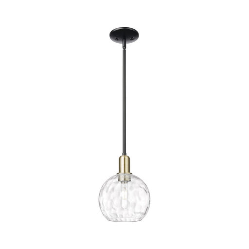 Innovations Athens 8in 1-Light Mini Pendant | Industrial Black Antique Brass and Clear Water Glass | Kitchen Island & Dining | Model 716-1S-BAB-G1215-8