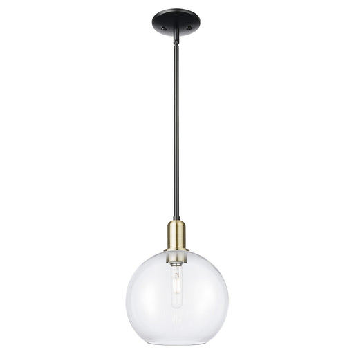 Innovations Athens 10in 1-Light Mini Pendant | Industrial Black Antique Brass and Clear Glass | Kitchen Island & Dining Room | Model 716-1S-BAB-G122-10