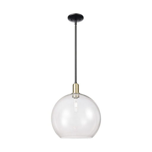 Innovations Athens 14in 1-Light Mini Pendant | Industrial Black Antique Brass Steel and Clear Glass | Kitchen Island & Dining | Model 716-1S-BAB-G122-14