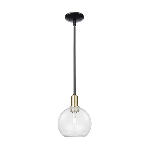 Innovations Athens 8in 1-Light Mini Pendant | Industrial Black Antique Brass and Clear Glass | Kitchen Island & Dining Room | 8 | Model 716-1S-BAB-G122-8